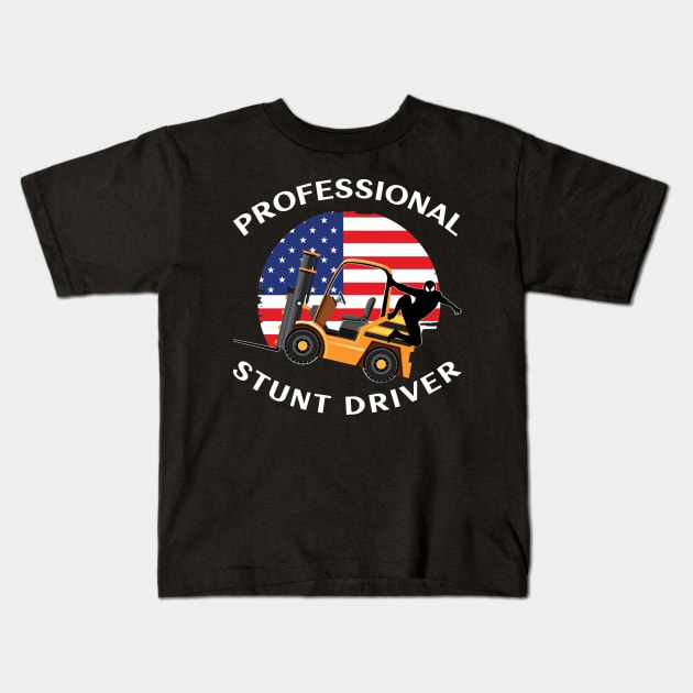 Forklift Ninja, Professional Stunt Driver GW Kids T-Shirt by Teamster Life